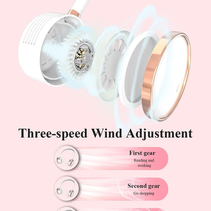 Minthouz Portable Neck Fan, 3 Speeds Wearable Personal Fan Hands Free Bladeless Fan, 2000Mah Rechargeable Battery Operated Usb