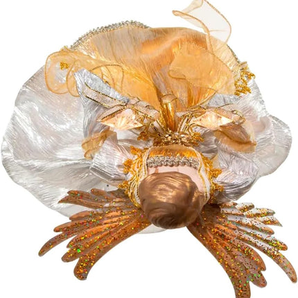 The Bridge Collection 16" Golden Angel Tree Topper - Gold Angel Tree Topper - Lighted Tree Topper - Christmas Tree Angel