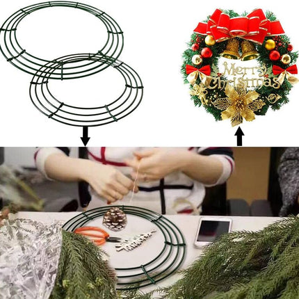 12 Pack 18'' Metal Wreath Frame Green Wire Wreath Rings for Christmas Year Party Home Decor DIY Crafts Supplies