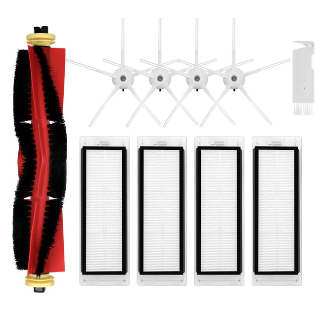 Spare Parts Compatible With Roborock E4, E5, S4, S4 Max, S5, S5 Max, S6, S6 Maxv Robotic Vacuum Cleaner Backup Kit With 1 Roller 4 Side Spin Brush 4 Hepa Filter Attachments For Daily Clean