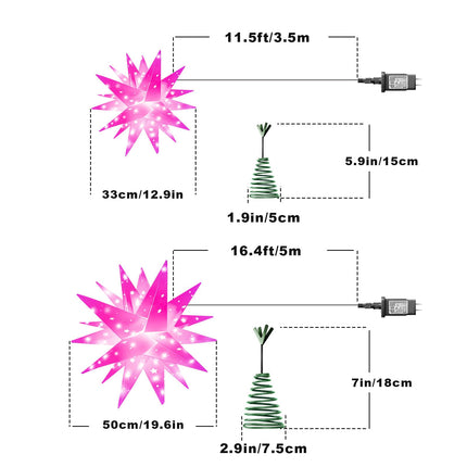 Smart 13" Moravian Star Tree Topper Lighted - 54 LED 3D Foldable Christmas Star Tree Topper with Lights, App Control Music Sync Top LED Tree Top with Remote Indoor Outdoor Decoration (Hollow Stars)