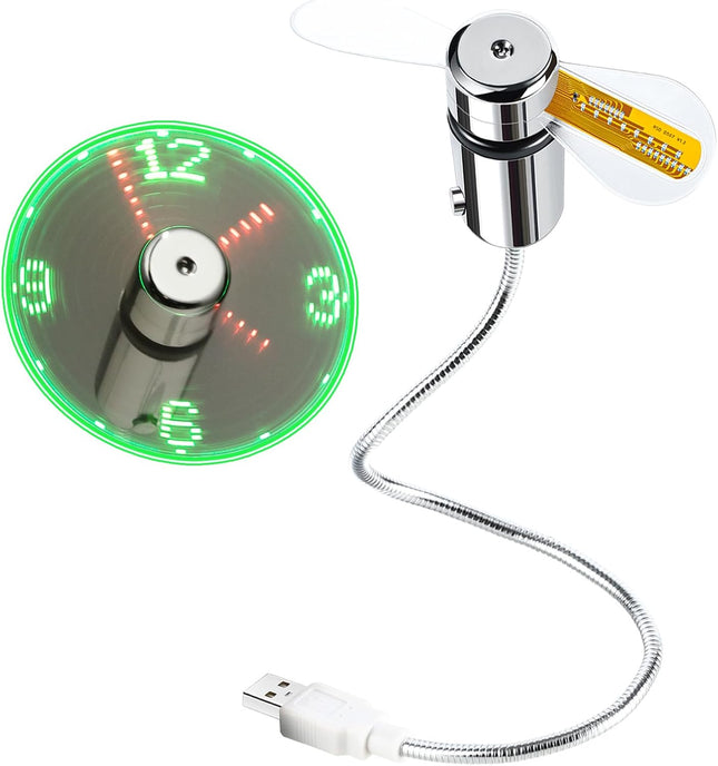 Onxe Led Usb Clock Fan With Real Time Display Function,Stocking Stuffers For Men Christmas Gadgets,1 Year Clock