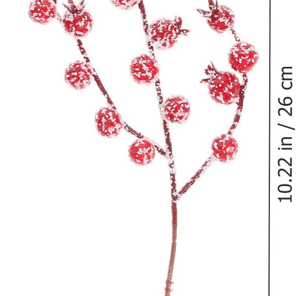 Amosfun 10 Pcs Artificial Berry Picks Christmas Frosted Holly Berry Stems Red Berry Branches for Christmas Tree Table Centerpieces Holiday Crafts DIY Ornaments