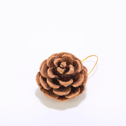 24 Pcs Natural Pine Cones with Gold Hanging Strings, Christmas Ornaments for Christmas Tree Decoration, DIY Crafts, Holiday, Wedding, Party, Home Decor