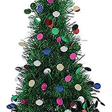 Extra Large Green Ornament Tinsel Tree - 24" (Pack of 1 ) - Festive & Adorable Decor - Perfect For Celebrations & Holidays