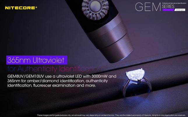 NITECORE GEM10UV Gem Identification Flashlight with Ultraviolet LED Black