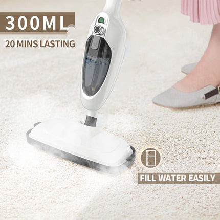 Steam Mop For Hardwood Cleaning, Steam Cleaner, Multipurpose Adapter Accessories, Floor Steamer, Lightweight, 20Ft Power Cord, 2 Pads, 1200W, 300Ml Water Capacity, 18 Secs Heat Up By Sandoo, Sc1050