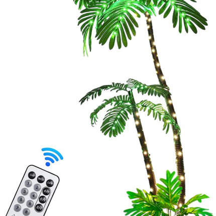 Lighted Artificial Palm Tree for Outside Patio,6 FT Lighted Christmas Palm Tree Decorations Decor,Fake Palm Trees Pool Decorations Outdoor for Tiki Bar Tropical Party Housewarming