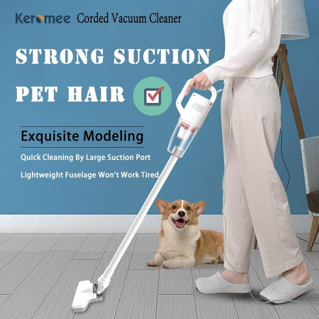 Stick Vacuum Cleaner, Corded Handheld Vacuum Cleaner Mini Electric Broom For Pet Hair Hardwood Floor Cat Litter Carpet Cleaning 16Ftcord