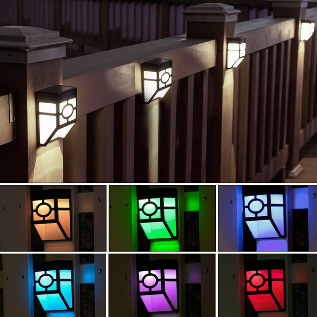 Otdair Solar Lights Outdoor, 2Modes Decorative Led Solar Fence Lights Waterproof, Solar Deck Lights For Deck, Fence, Patio, Yard