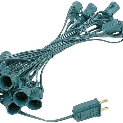 Novelty Lights C9 Clear Christmas String Light Set - 25 Foot, Indoor/Outdoor, Dimmable, Green Wire