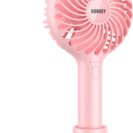 Honhey Handheld Fan Portable, Mini Hand Held Fan With Usb Rechargeable Battery, 4 Speed Personal Desk Table Fan With Base