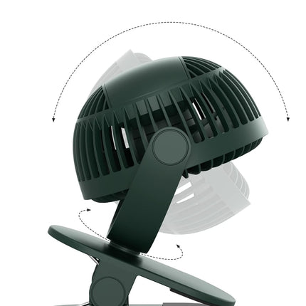 Jisulife Clip On Fan, Stroller Fan Battery Operated, Small Fan Portable 4000Mah Rechargeable, 4 Speeds, Powerful Wind Ultra Quiet