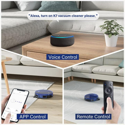 Okp K7 Robot Vacuum Cleaner, Strong Suction, 120Mins Runtime Robotic Vacuums, 4 Cleaning Modes, Works With Alexaappwifi, Automatic Vacuum Cleaner Robot For Hard Wood Floors And Low Pile Carpets