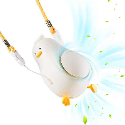 Duckling Neck Fan With 360° Airflow, Portable HandsFree Small Usb Fan Rechargeable Battery Powered Personal Mini Cooling Fan