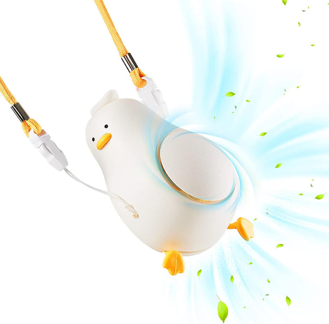 Duckling Neck Fan With 360° Airflow, Portable HandsFree Small Usb Fan Rechargeable Battery Powered Personal Mini Cooling Fan