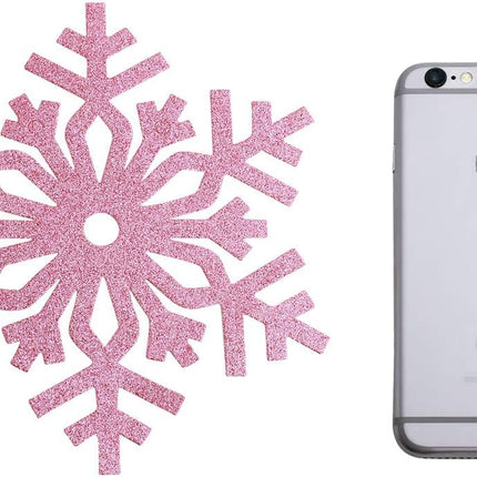 2 Pack Snowflake Banner Garland Ornaments Decorations Pink & White for Christmas Party Girls Winter Wonderland Birthday Baby Shower, Holiday Home Table Decor