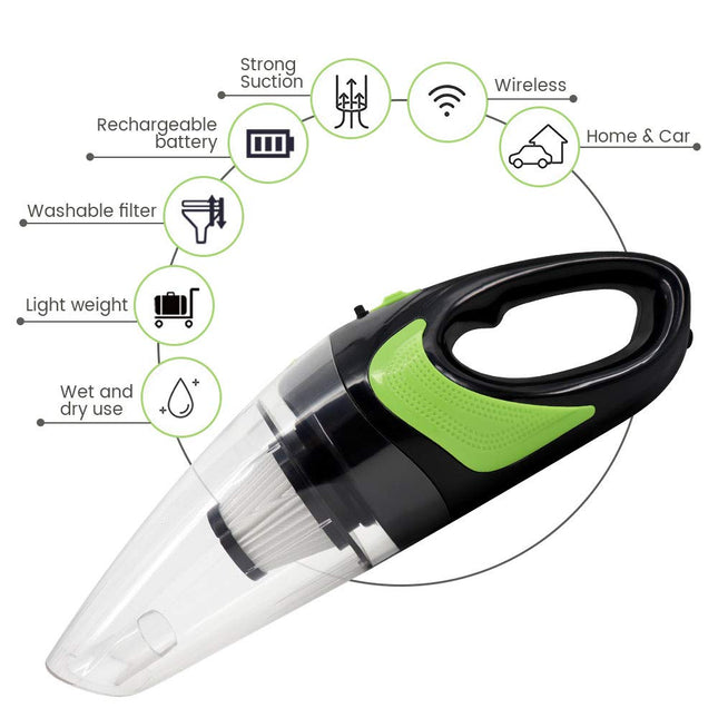Hikins Handheld Car Vacuum Cleaner Vacuum Cordless With Quick Charger Tech Portable 120W Strong Suction Wet Dry Use Vac For Home,Car,Office Pet Hair Cleaning