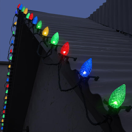 Anycosy Christmas Lights Outdoor, 100 LED C9 String Lights with Timer Function Plug in 8 Modes for Christmas Decorations