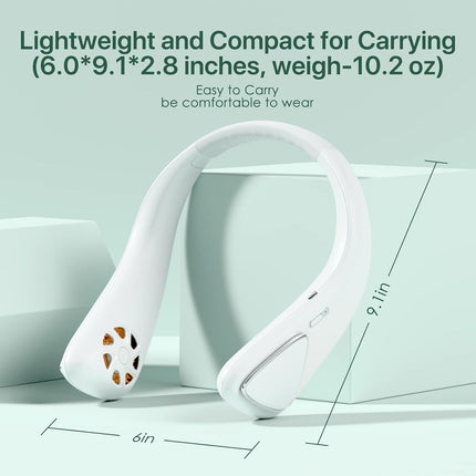 Housmile Neck Fans Portable Rechargeable, Neck Fan 4000 Mah Battery Operated Portable Neck Fan, No Hair Twisting, Leafless, Usb