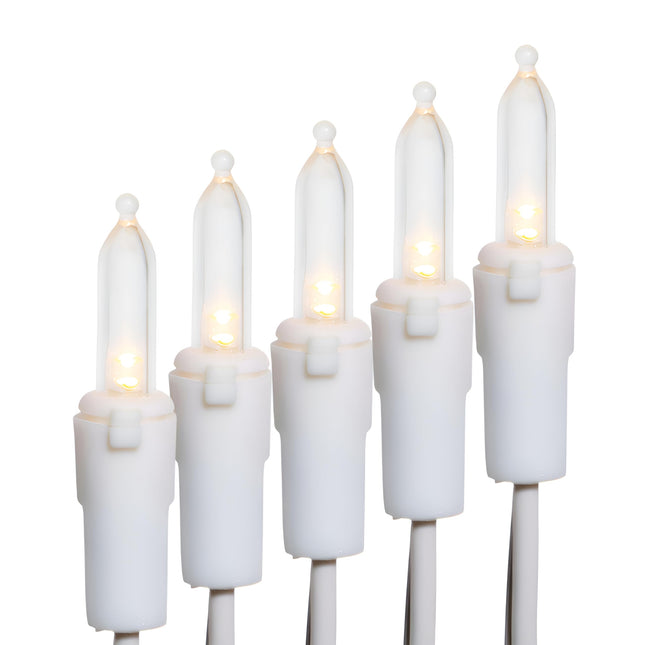 LUCKY SHINE 150 Warm White LED Christmas Lights, Commercial Grade 50 FT White Wire String Lights, for Indoor and Outdoor Use.