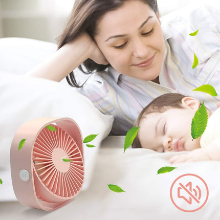 Mini Usb Desk Fan 3 Speed Personal Small Desktop Table Quiet Usb Fan For Home Office Car Outdoor Travel Pink