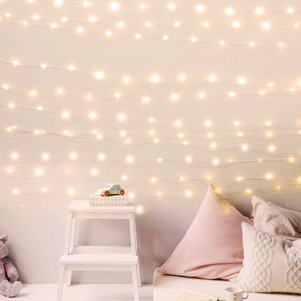 USB Fairy String Lights with Switch and Power Adapter, 66 Feet 200 Led Firefly Lights for Bedroom Wall Ceiling Christmas Tree Wreath Craft Wedding Party Decoration, Warm White