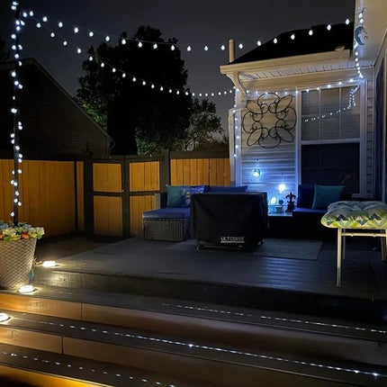 Brightown Solar String Lights Outdoor 60 Led 35.6 Feet Crystal Globe Lights with 8 Lighting Modes, Waterproof Solar Powered Patio Lights for Garden Yard Porch Wedding Party Decor (Pure White)