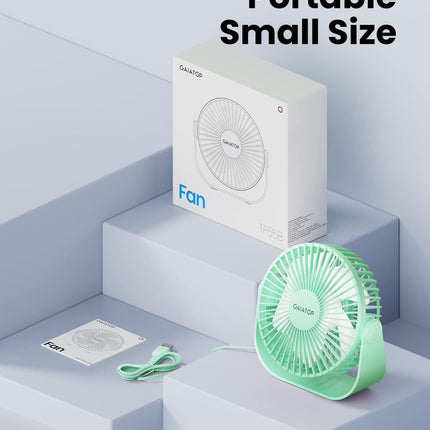 Gaiatop Usb Desk Fan, 3 Speeds Portable Small Fan With Strong Airflow, 5.5 Inch Quiet Table Fan, 90° Rotate Personal Cooling Fan