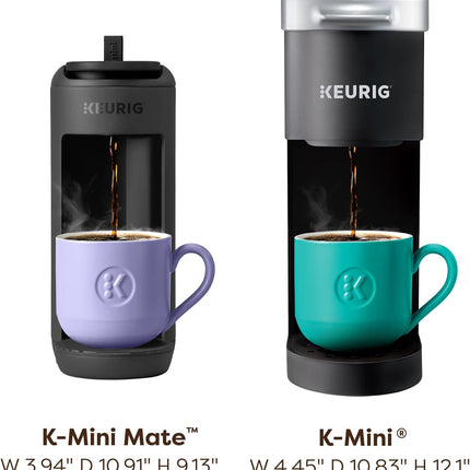 Keurig K-Mini Mate Single Serve Coffee Maker – Ultra-Compact 4” Width, Travel Mug Friendly, Ideal Holiday Gift for Small Spaces, Black