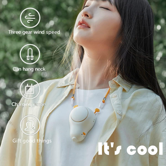 Handheld Fan, Hanging Fan, Portable Fan, Lying Flat Duck Design, 3 Speed Adjustment, 800Mah Rechargeable, Mini Fan For Babies