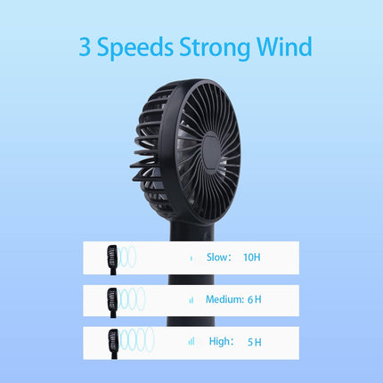 Handheld Fan, Portable Fan With Usb Rechargeable Battery, 3 Speed For Indoor, Outdoor, Makeup, Travelling, Camping, Summer