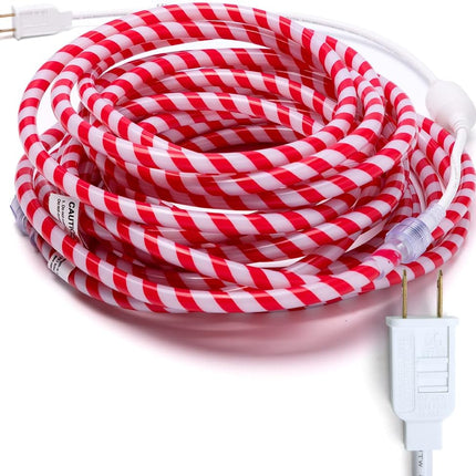 Joiedomi 40FT LED Candy Cane Rope Lights, Waterproof Outdoor 360 LED Christmas Decor Lights for Garden Yard Party Xmas Christmas Holiday Decorations