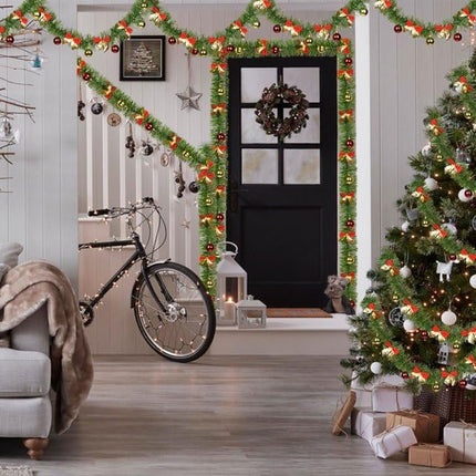 Christmas Garland Decoration, 16.4 Foot Artificial Pine Garland Holiday Decor for Outdoor Indoor Green Greenery Fireplaces Holiday Party Decorations