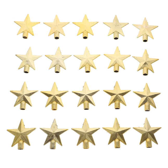 Gadpiparty 20Pcs Christmas Tree Topper Xmas Tree Star Treetop for Holiday Table Top Christmas Tree Decorations Ornaments 6cm Golden