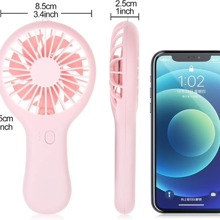Chnlml Handheld Rechargeable Fan,Portable Mini Pocket Hand Fan Battery Powered With Base Eyelash Nail Art Make Up Fan For Girls