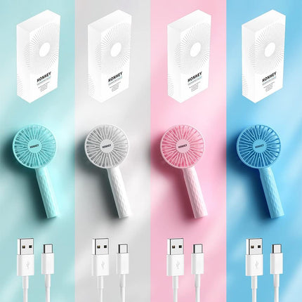 Honhey Handheld Fan Super Mini Personal Fan With Rechargeable Battery Operated And 3 Adjustable Speed Portable Hand Held Fan Eyel