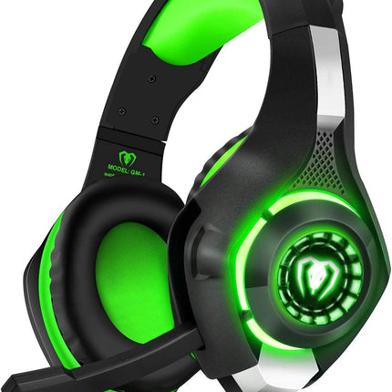 3.5mm PS4 Gaming Headset Headphone with Microphone and LED Light Compatible with Playstation 4, PS5, Xbox one, PC (Green)