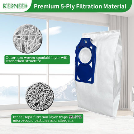 8 Pack R30D Hepa Vacuum Bags For Riccar Brilliance R30D, R30P, R30Pet & Simplicity Synchrony S30D, S30P, S30Pet Upright Vacuums Cleaner, Part Rnhc6Snh6
