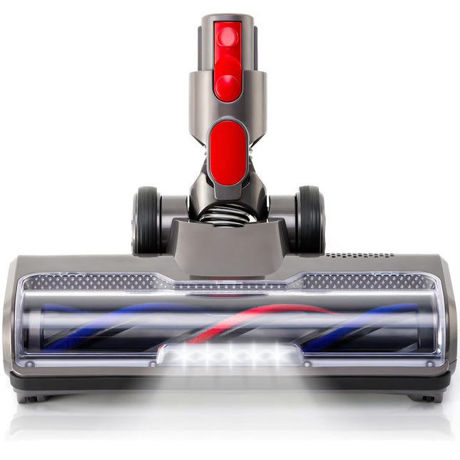 Direct Drive Cleaner Brush Head: Compatible With Dyson V7 V8 V10 V11 V15 Vacuum Floor Attachment With Turbo Bristle Roller And Led Lights For Hardwood And Carpet