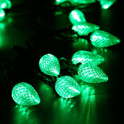 Brizled C9 Green Christmas Lights, 16ft 25 LED Faceted String Light, Connectable 120V UL Certified Christmas Roof Light, Indoor Outdoor Xmas Tree Lights for Halloween Christmas Tree Party Patio Garden