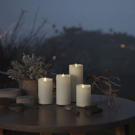 Luminara Realistic Artificial Moving Flame Outdoor Pillar Candle - Moving Flame LED Battery Operated Lights for Outside Christmas, Thanksgiving - Remote Ready - Remote Sold Separately - 3.2" x 5.0"