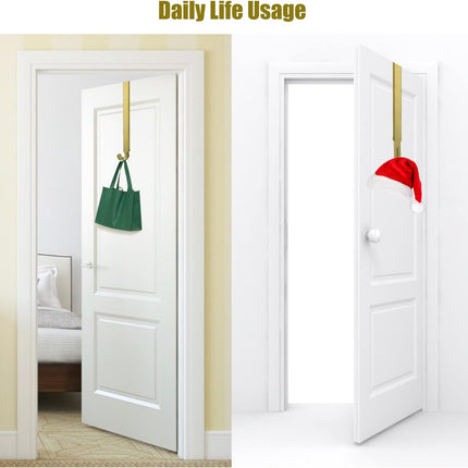 Wreath Hanger for Front Door, Adjustable Wreath Door Hanger Gold Wreath Holder Over The Door Hooks from 15-25inch for Christmas Wreath Decor