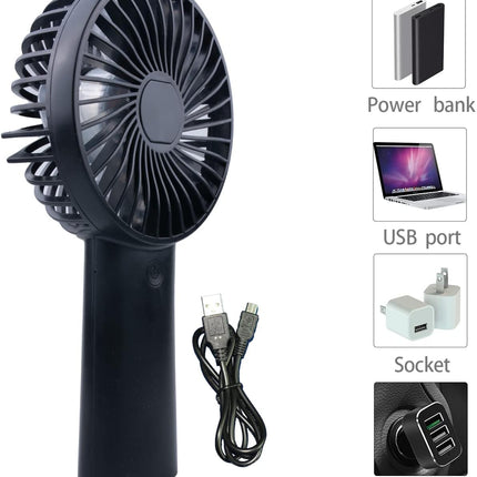 Handheld Fan, Portable Fan With Usb Rechargeable Battery, 3 Speed For Indoor, Outdoor, Makeup, Travelling, Camping, Summer