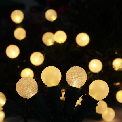 Christmas Lights 50 LED Warm White Pearl G15 Glass Berry,Globe String Light Plug in Wateproof Extendable Outdoor Indoor String Light for Holiday Party Christmas Tree Decor