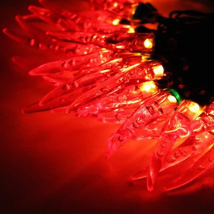23FT 50LED Garden Solar Christmas Lights Outdoor, Red Chili Pepper String Lights-Waterproof LED Kitchen Christmas Solar Decorative Lights for Tree, Lawn, Patio, Yard, Home, Party, Porch Decor