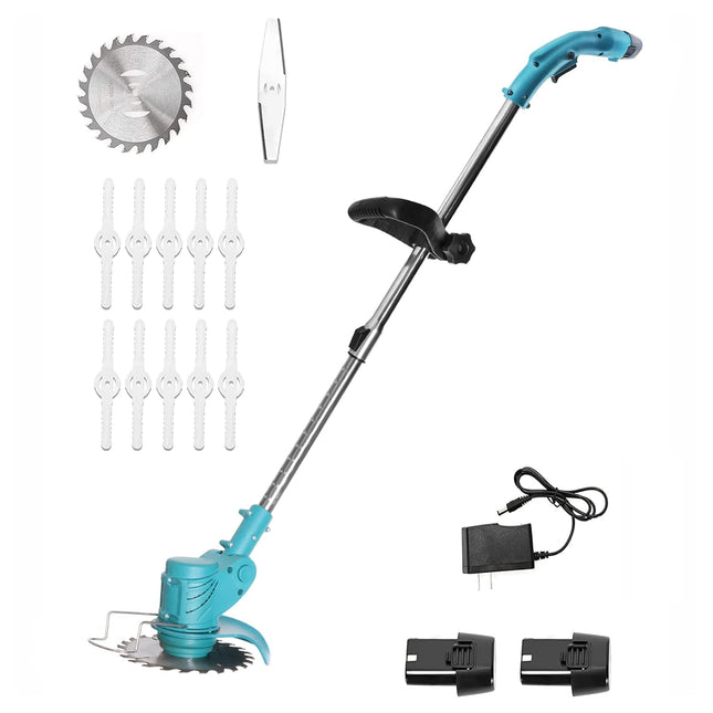 Cordless String Trimmer, Cordless Edger Weed Whacker Grass Eater Lawn Cutter Lawn Mower, 2 Lithium-ion Battery Powered 24V 4000mah