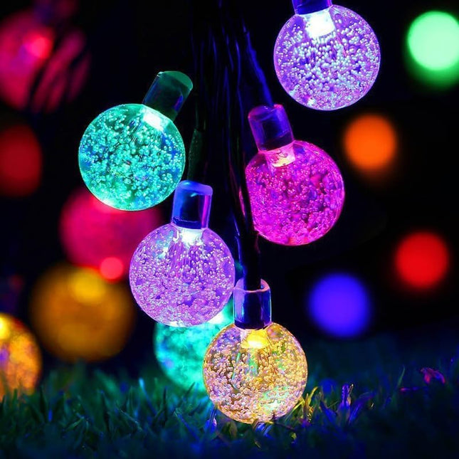 Solar String Lights Outdoor 50Led 24Feet Solar Lights Outdoor Waterproof Crystal Globe Lights with 8 Lighting Modes,Solar Powered Patio Lights for Outside Garden Yard Home Party Decor (Multicolor)
