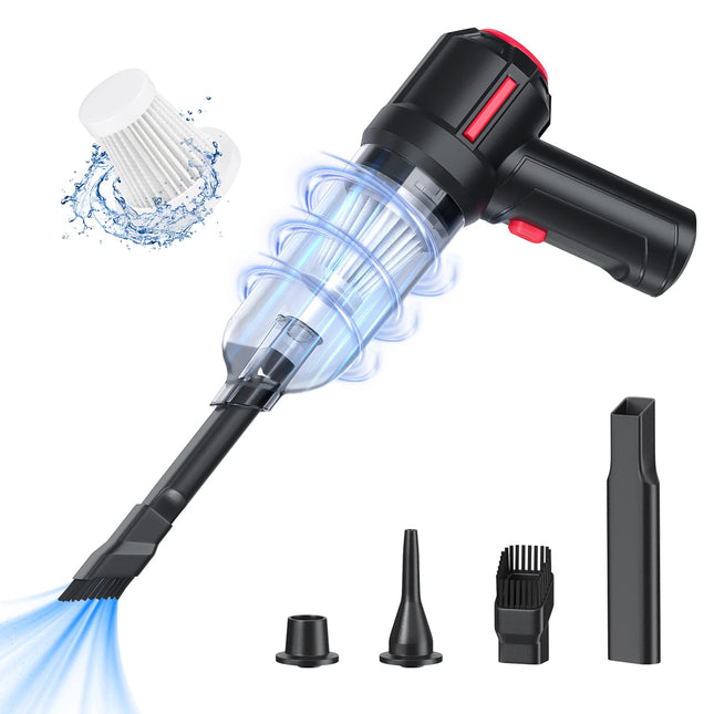 Lamonke Handheld Vacuum Cordless, 9000Pa Suction 120W High Power Car Vacuum Rechargeable, 3 In 1 Portable Air Duster With Multinozzles & Floor Brush, Mini Vacuum Cleaner For Car, Home, Office