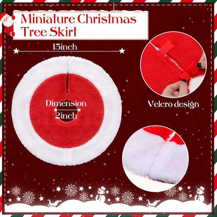 30 Pieces Mini Christmas Tree Skirt Mini Resin Christmas Ornament Miniature Christmas Tree Ornaments Santa Snowman Ornament with Glitter Star Tree Topper for Tree Decoration (Tree Topper in Gold)
